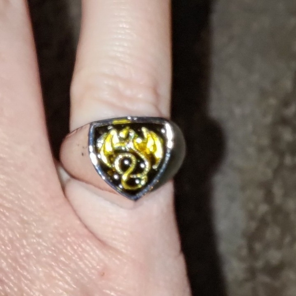 Silver and Gold Dragon Ring